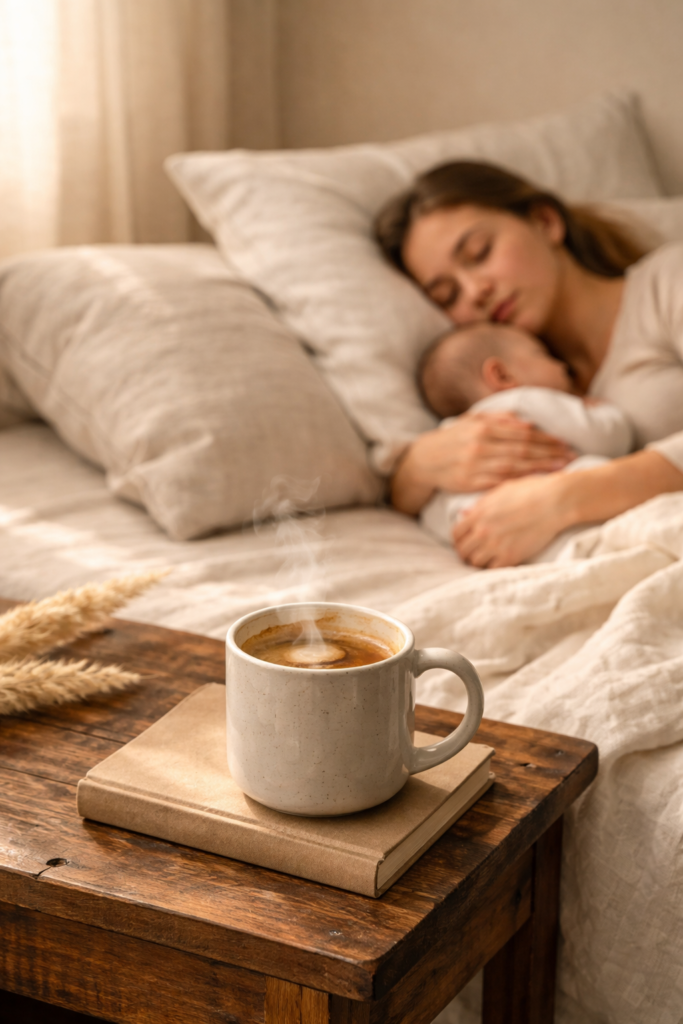 ryze mushroom coffee morning routine for tired moms