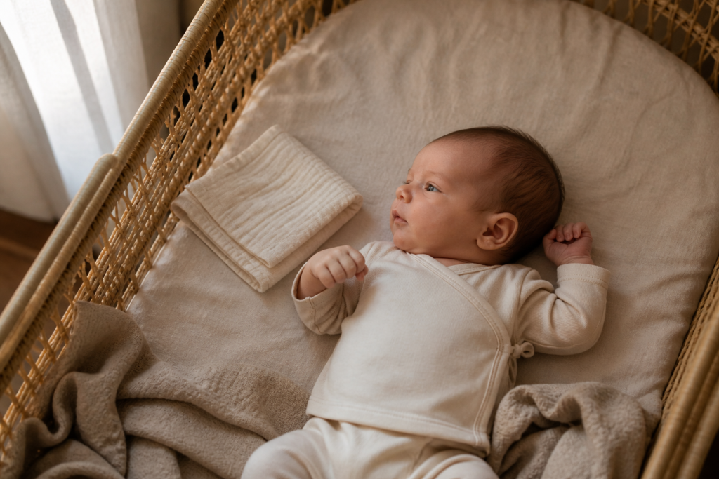 Best burp cloths for newborns beside a baby during the newborn stage